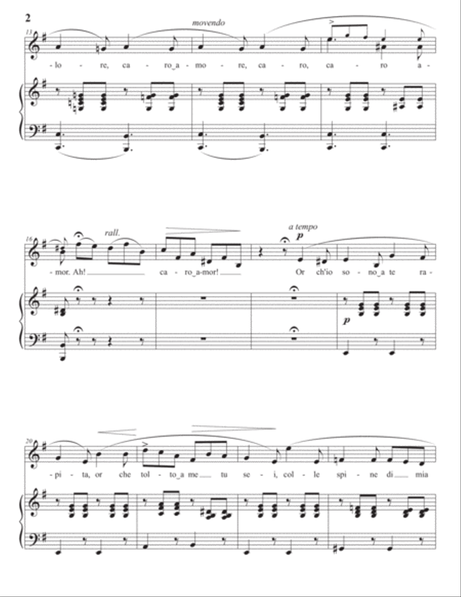 DONIZETTI: La lontananza (transposed to E minor) Voice scores gallery preview page 3
