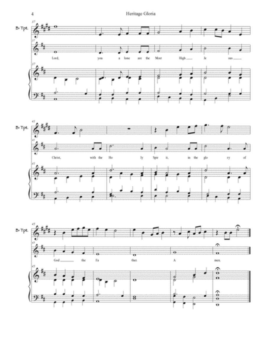 Heritage Mass Parts, "GLORIA" Trumpet Descant & Organ image number null