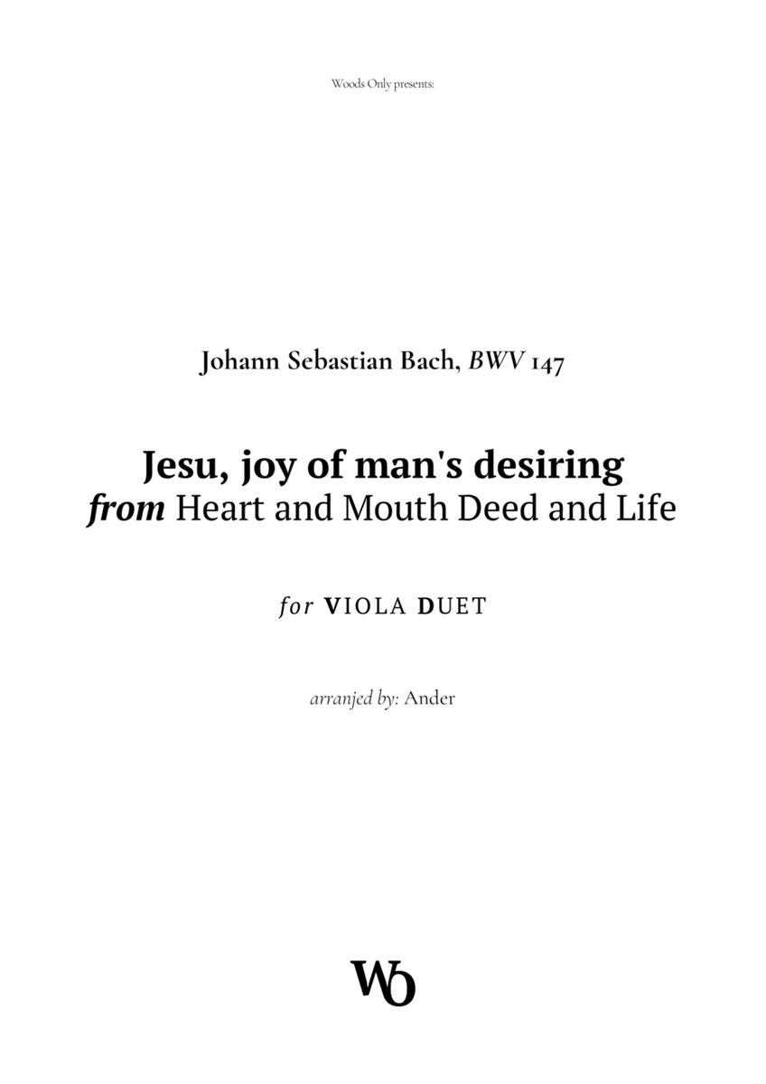 Jesu, joy of man's desiring by Bach for Viola Duet image number null