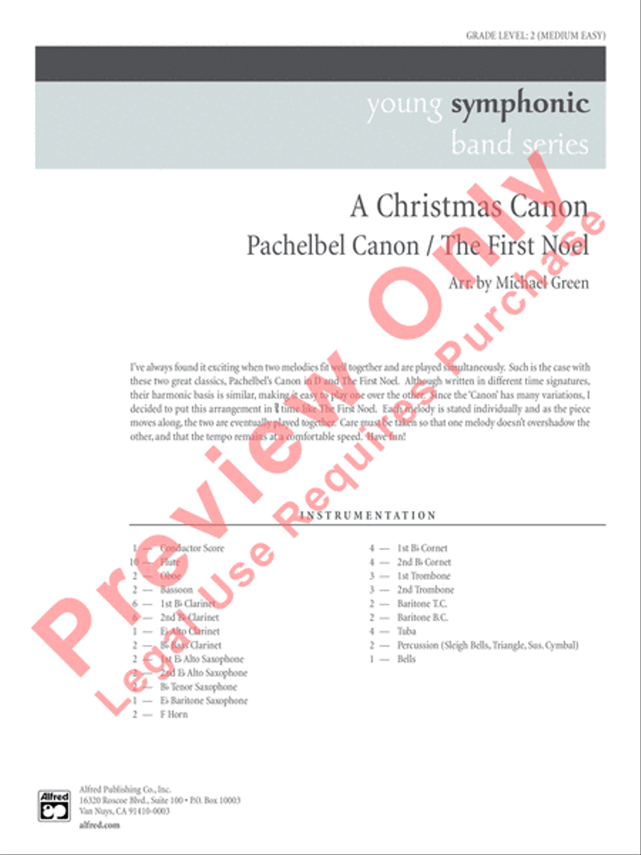 A Christmas Canon Concert Band scores gallery preview page 2