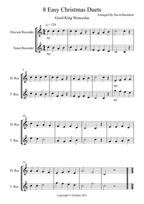 8 Easy Christmas Duets for Descant and Tenor Recorder