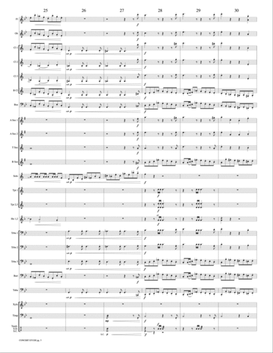 Concert Etude, Op. 49 (Solo Trumpet and Concert Band): Score Concert Band scores gallery preview page 5