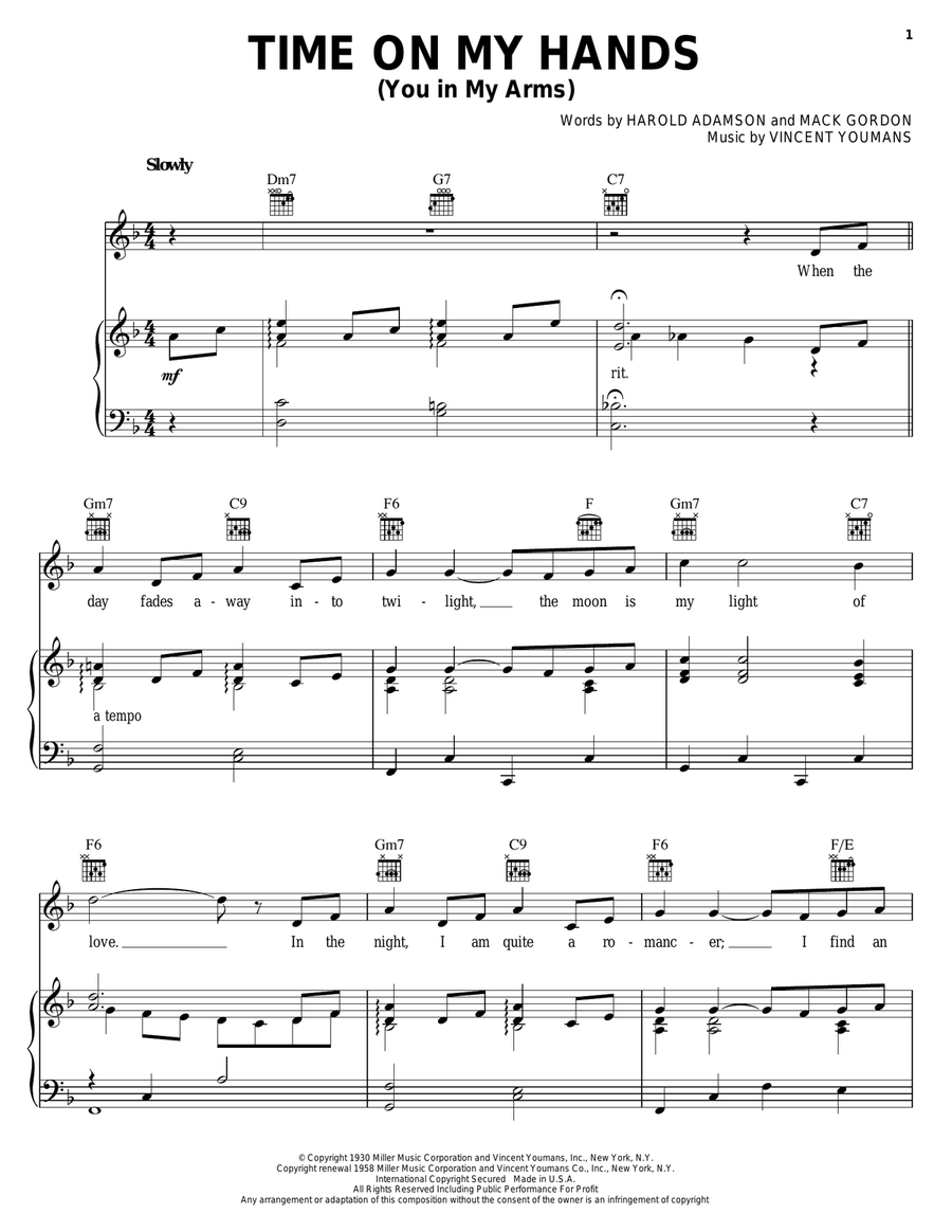 Time On My Hands Time On My Hands Piano, Vocal, Guitar scores gallery preview page 1
