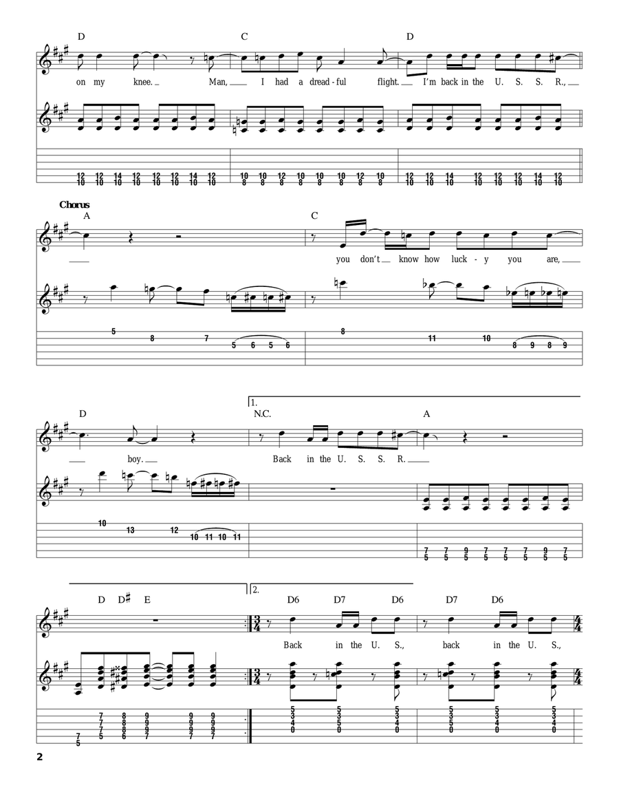Back In The U.S.S.R. Acoustic Guitar scores gallery preview page 2