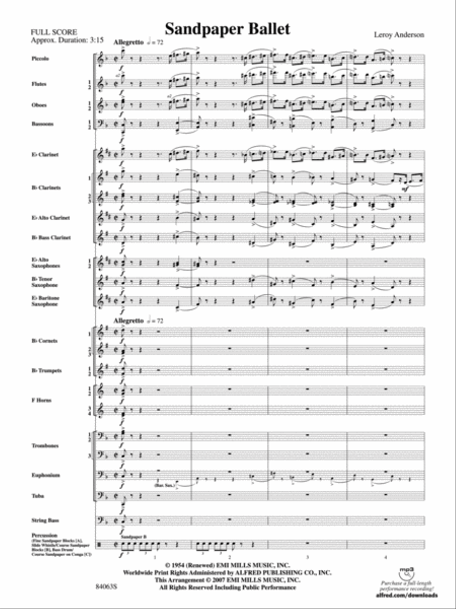Sandpaper Ballet Sandpaper Ballet Concert Band scores gallery preview page 2