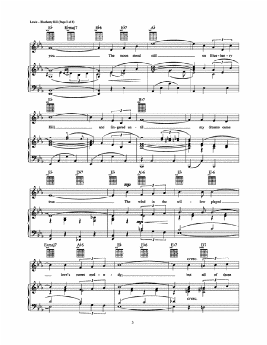 Blueberry Hill Piano, Vocal, Guitar scores gallery preview page 3