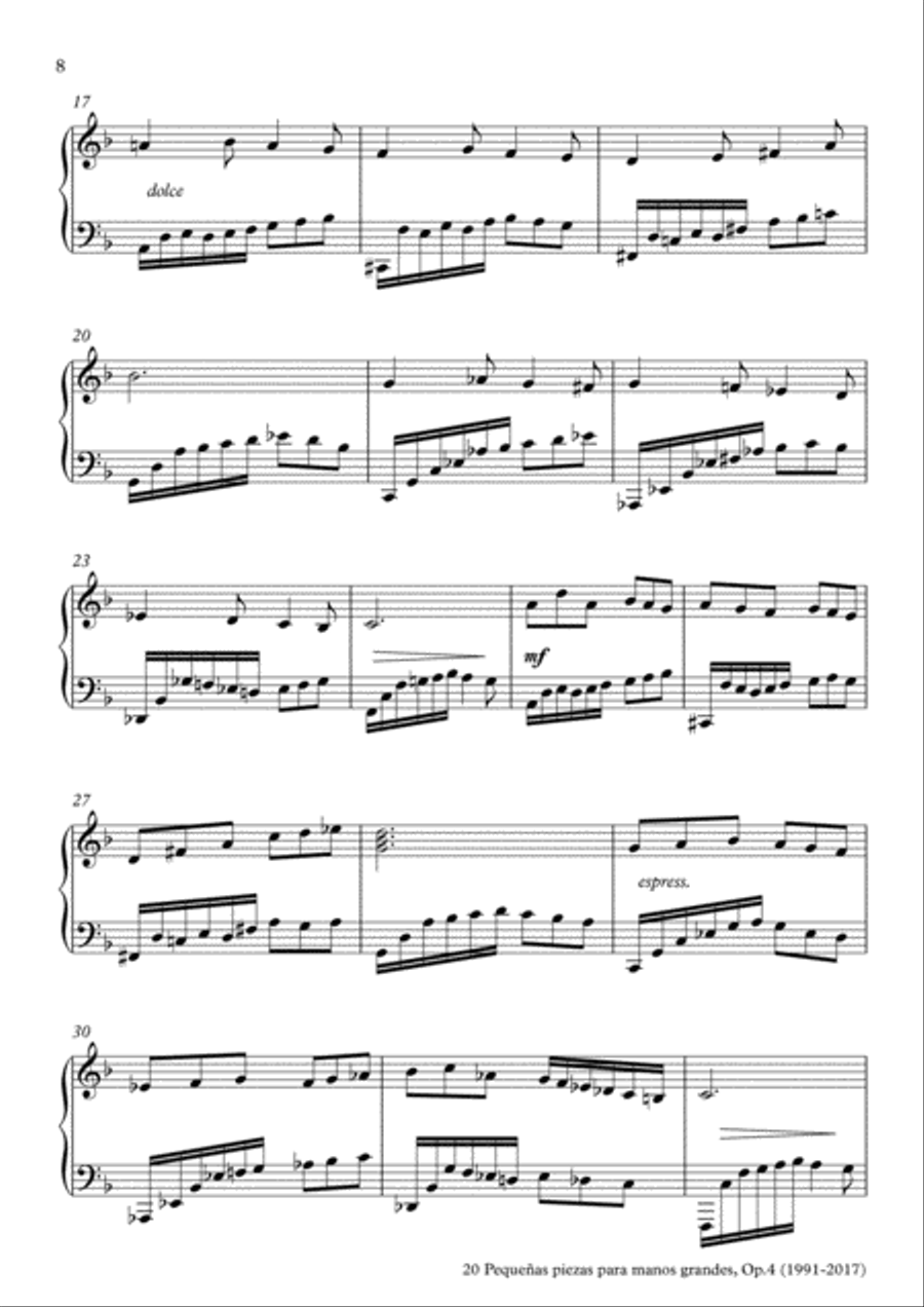 20 Piezas, Op. 4 (2017) No. 3. Gades Piano Solo scores gallery preview page 2