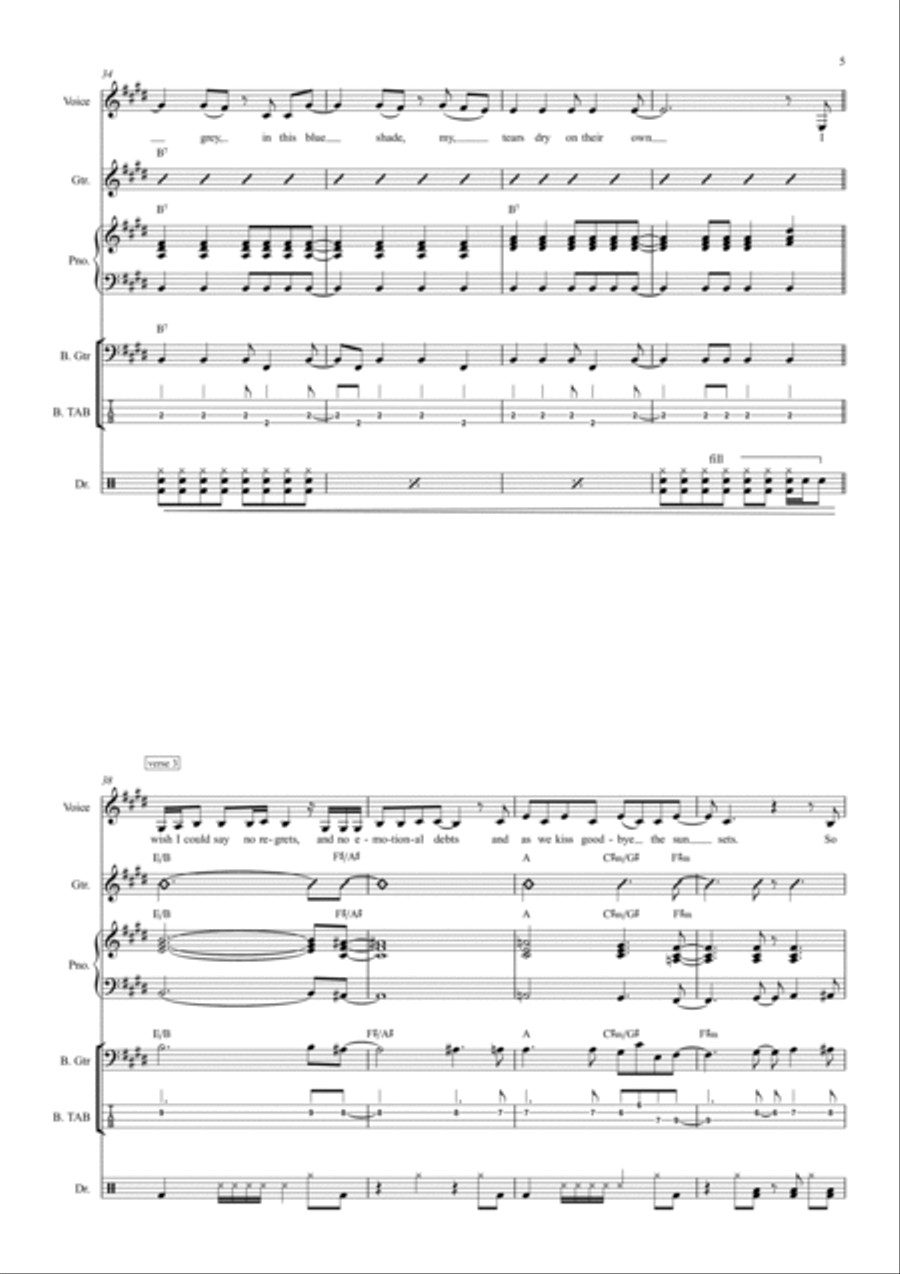 Tears Dry On Their Own Voice scores gallery preview page 5