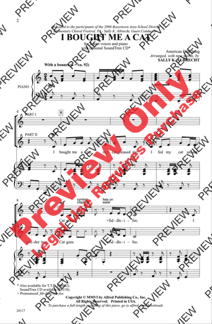 I Bought Me a Cat 2-Part scores gallery preview page 2