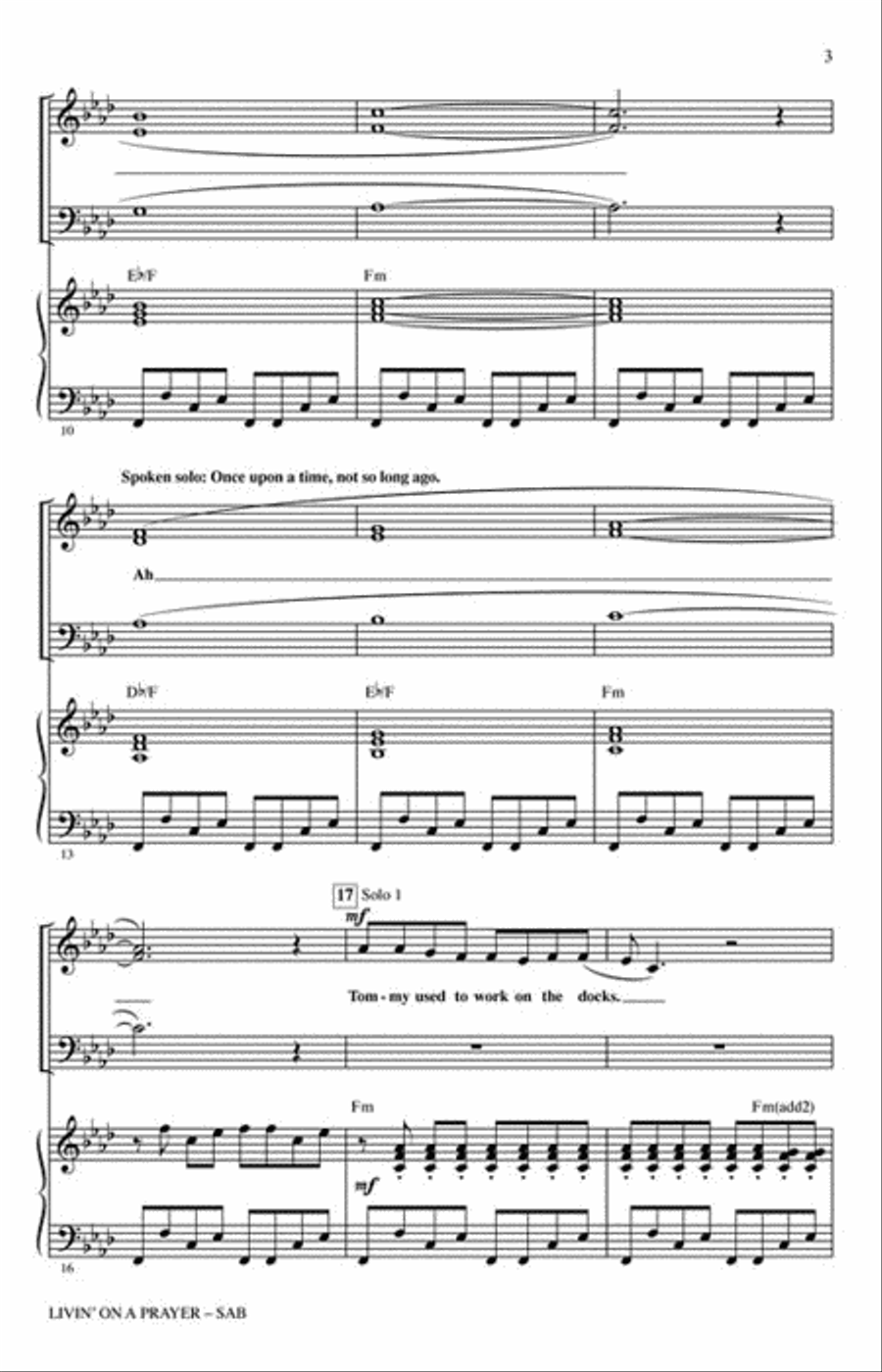 Livin' on a Prayer 3-Part scores gallery preview page 3
