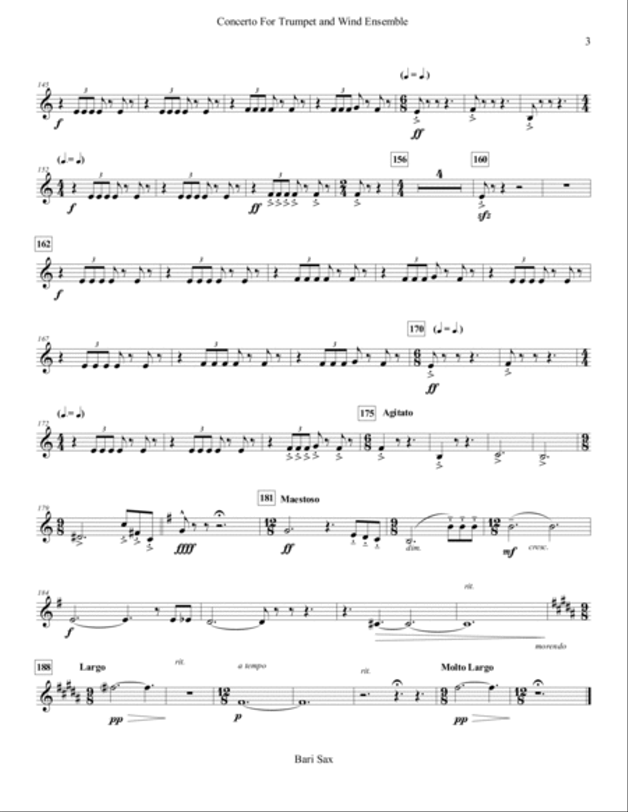 Concerto for Trumpet and Wind Ensemble - Complete Parts Concert Band scores gallery preview page 6