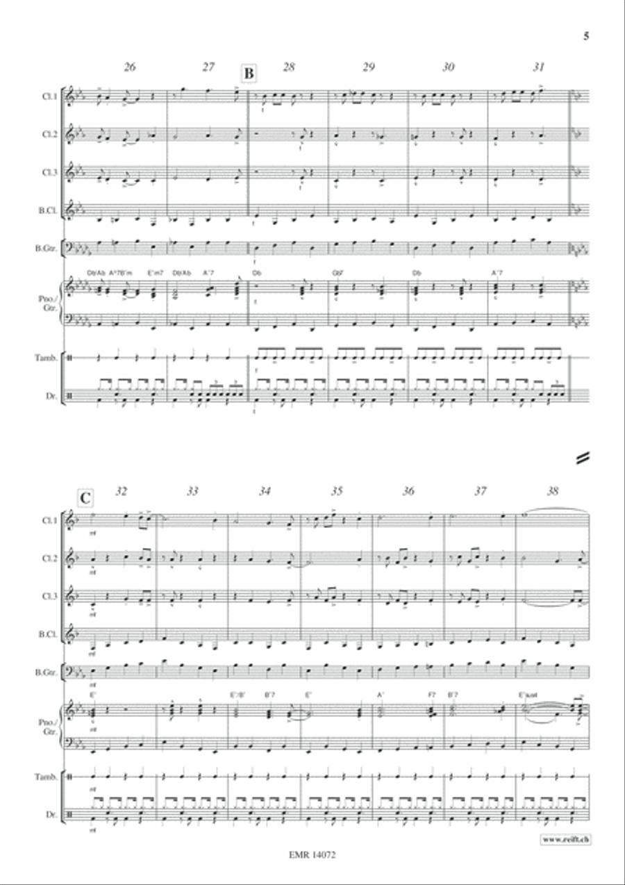 Joyful Christmas Clarinet Quartet scores gallery preview page 6