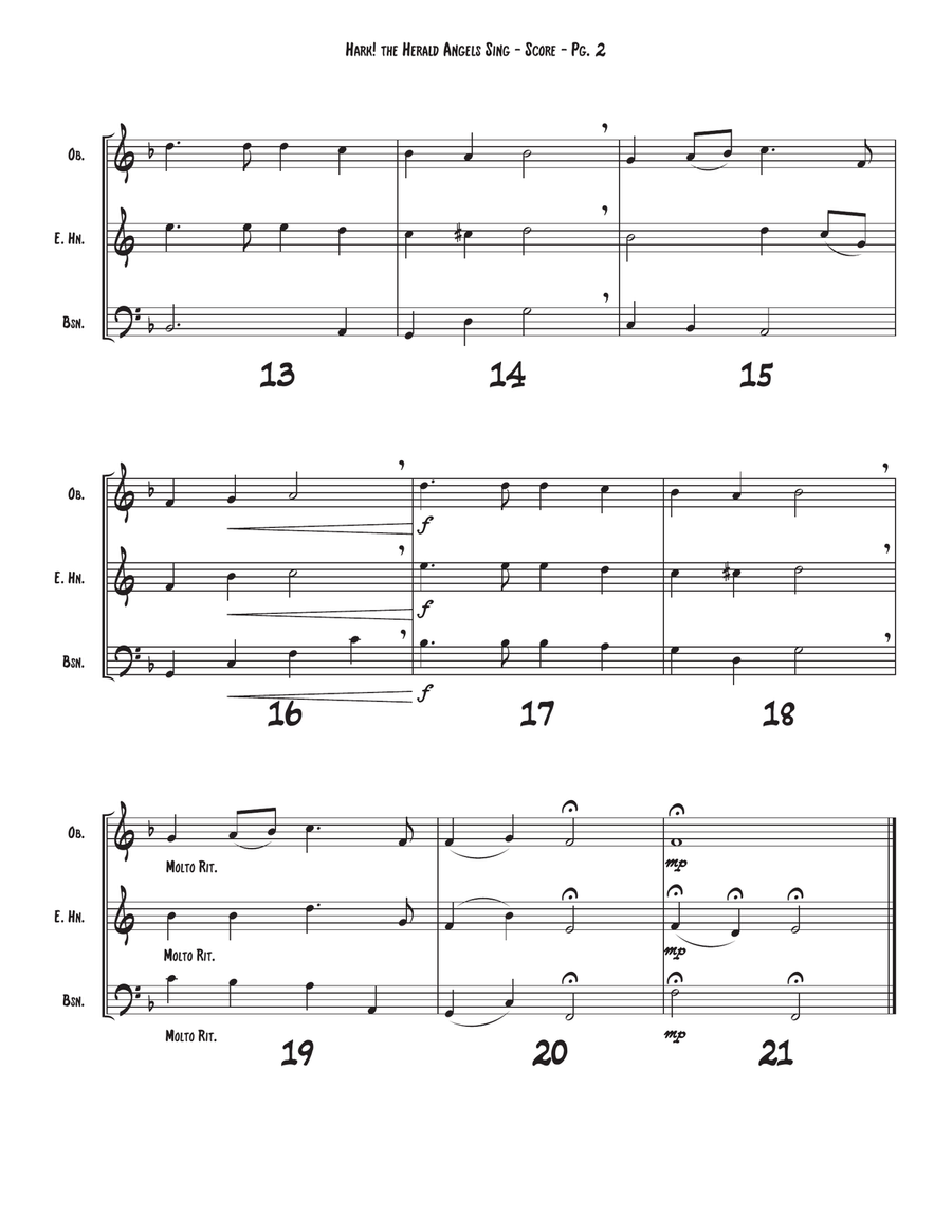Hark! the Herald Angels Sing (for Double Reed Trio) Woodwind Trio scores gallery preview page 3