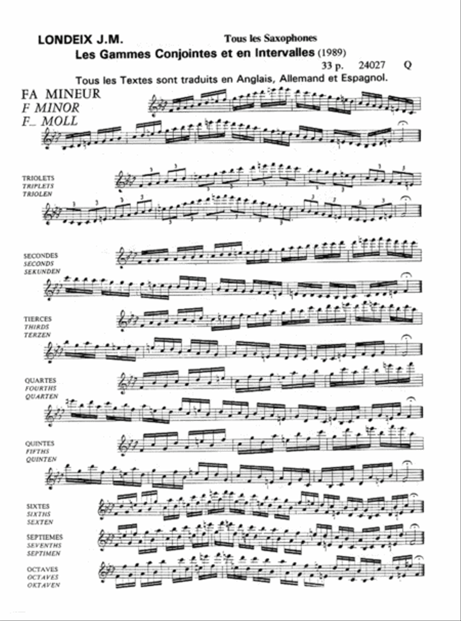 Gammes Conjointes Et En Intervalles Saxophone Solo scores gallery preview page 2
