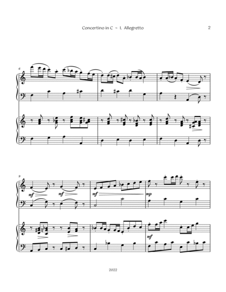 Concertino in C major I. Allegretto for Early Intermediate Piano image number null