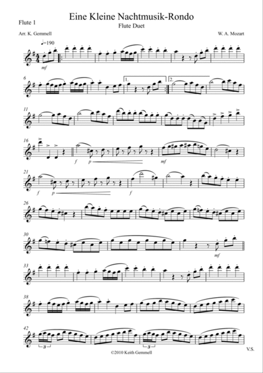 Eine Kleine Nachtmusik – Rondo: Flute Duet Eine Kleine Nachtmusik – Rondo: Flute Duet Flute Duet scores gallery preview page 4