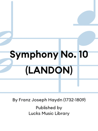 Book cover for Symphony No. 10 (LANDON)