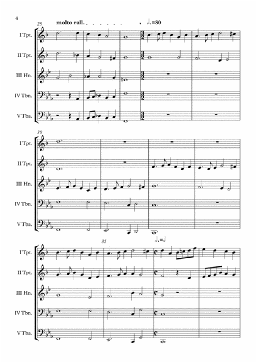 Canzona per sonar No 1 Ch.186 (Giovanni Gabrieli) Brass Quintet arr. Adrian Wagner Brass Quintet scores gallery preview page 4