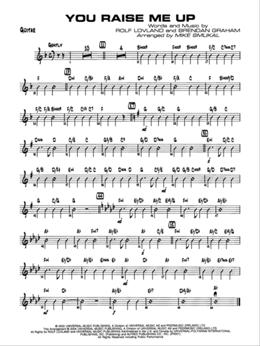 You Raise Me Up: Guitar You Raise Me Up: Guitar Jazz Ensemble scores gallery preview page 1