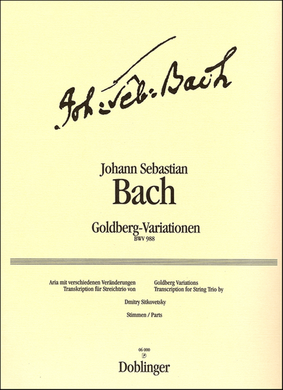 Goldberg-Variationen BWV 988 String Trio scores gallery preview page 1