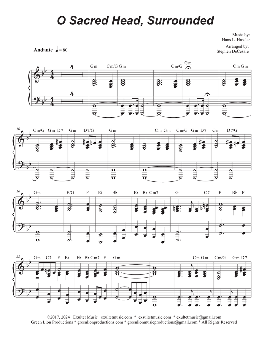 O Sacred Head, Surrounded (Duet for Flute and Bb-Clarinet) Woodwind Duet scores gallery preview page 4
