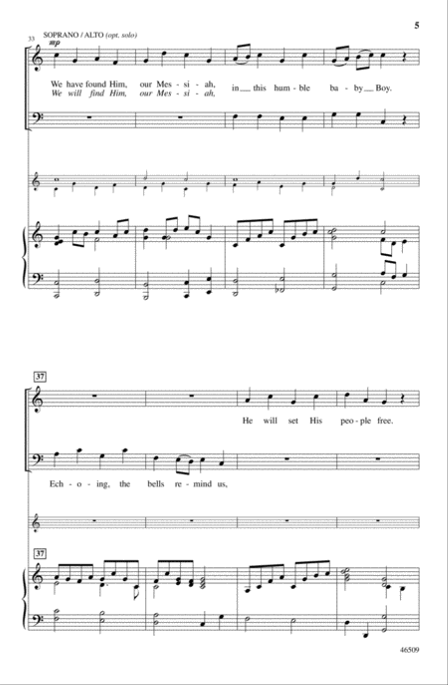 Ring the Christmas Bells 4-Part scores gallery preview page 5
