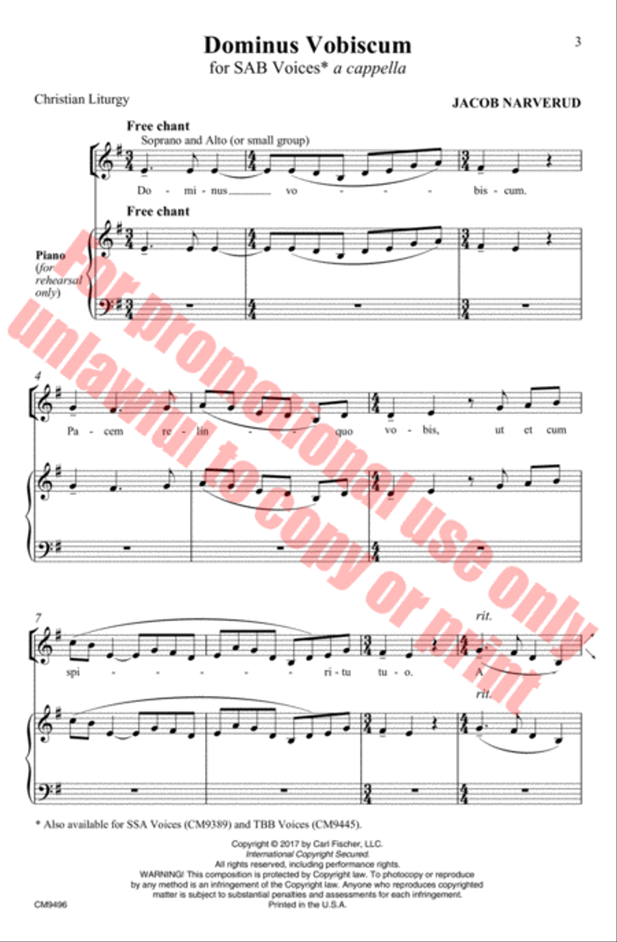 Dominus Vobiscum 3-Part scores gallery preview page 4