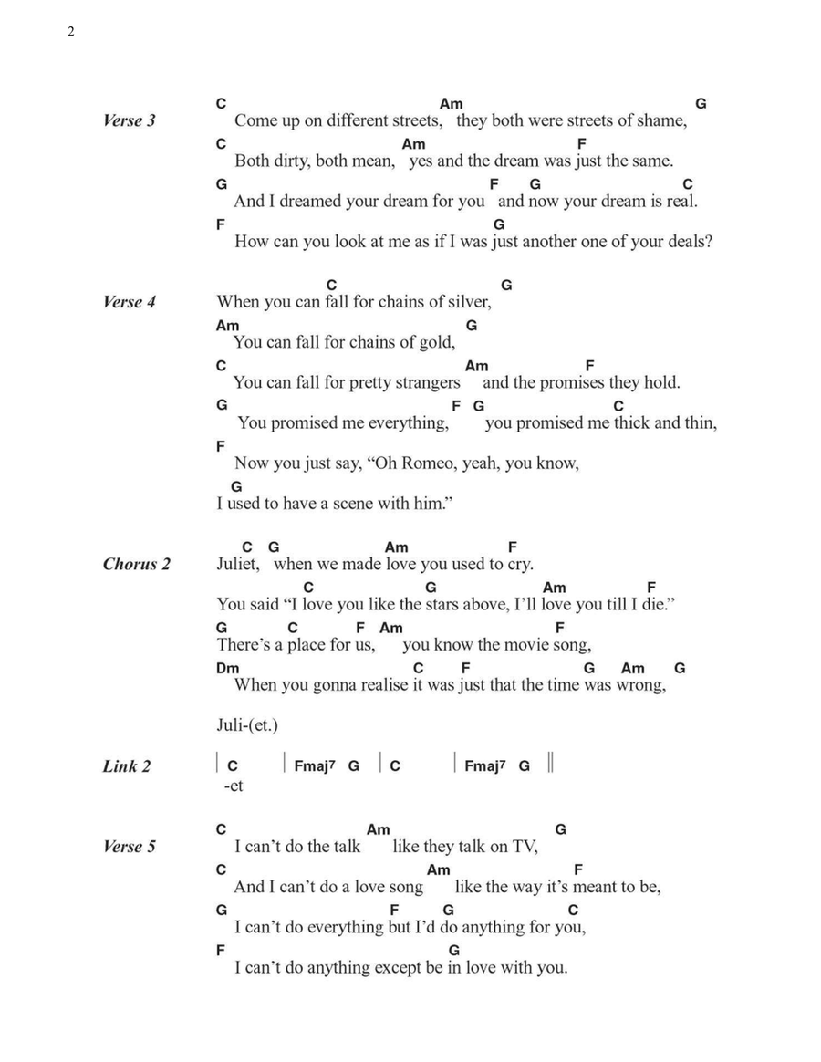 Romeo And Juliet Easy Guitar scores gallery preview page 2