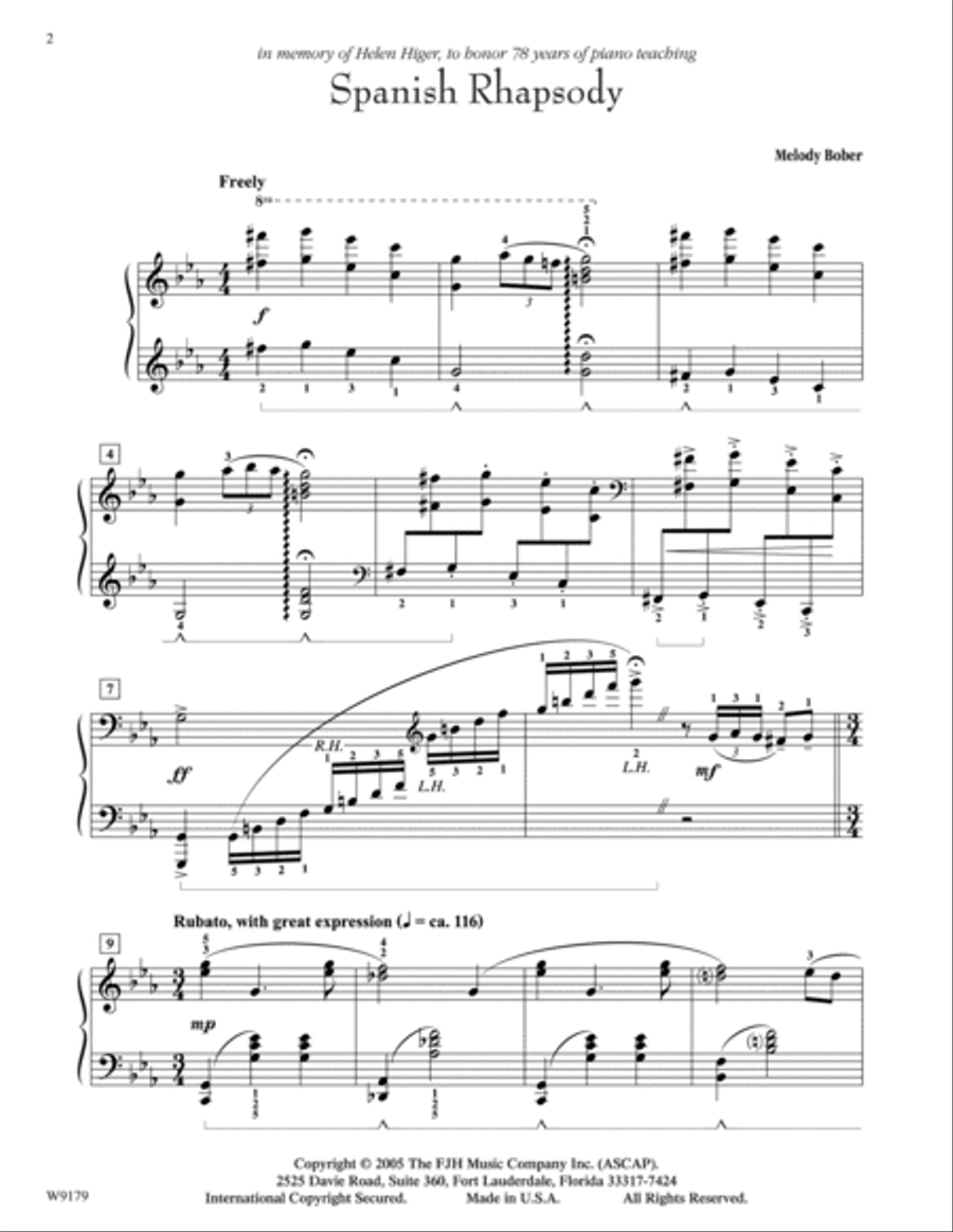 Spanish Rhapsody Piano Solo scores gallery preview page 2