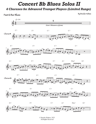 Concert Bb Blues Solos for Advanced Level Trumpet