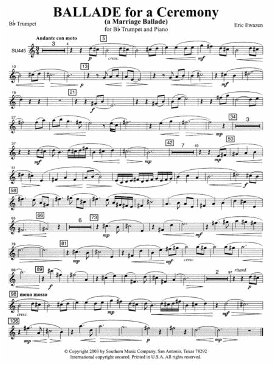 Ballade for a Ceremony Trumpet scores gallery preview page 2
