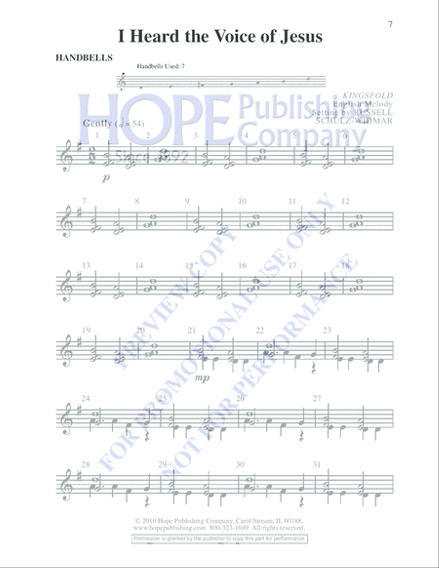 I Heard the Voice of Jesus 3-Part scores gallery preview page 7