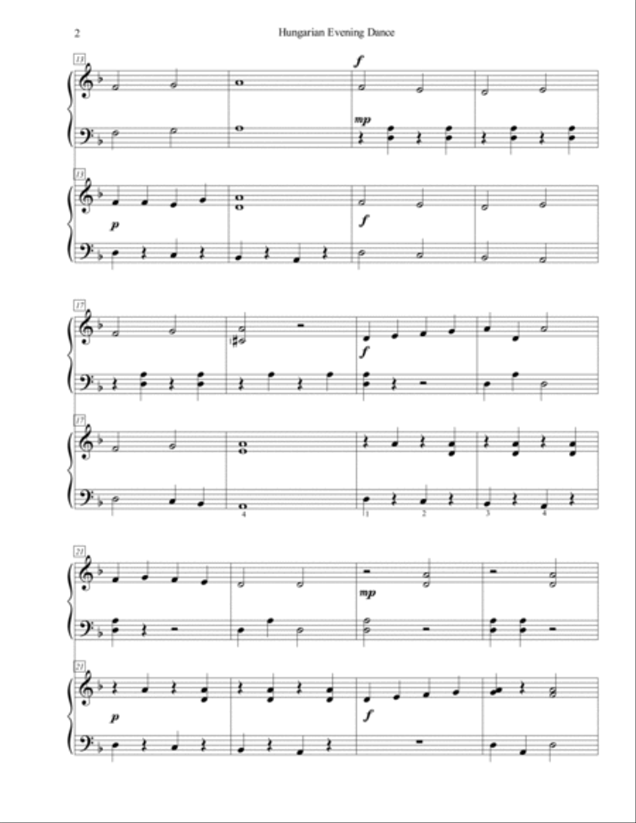 Hungarian Evening Dance Duet Hungarian Evening Dance Duet Easy Piano scores gallery preview page 3