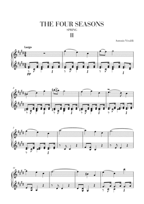 Book cover for VIVALDI: The Four Seasons - Spring - 2nd mov. - Advanced Intermediate Piano