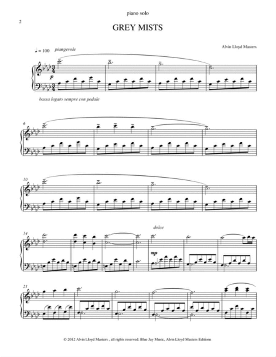GREY MISTS GREY MISTS Piano Solo scores gallery preview page 2