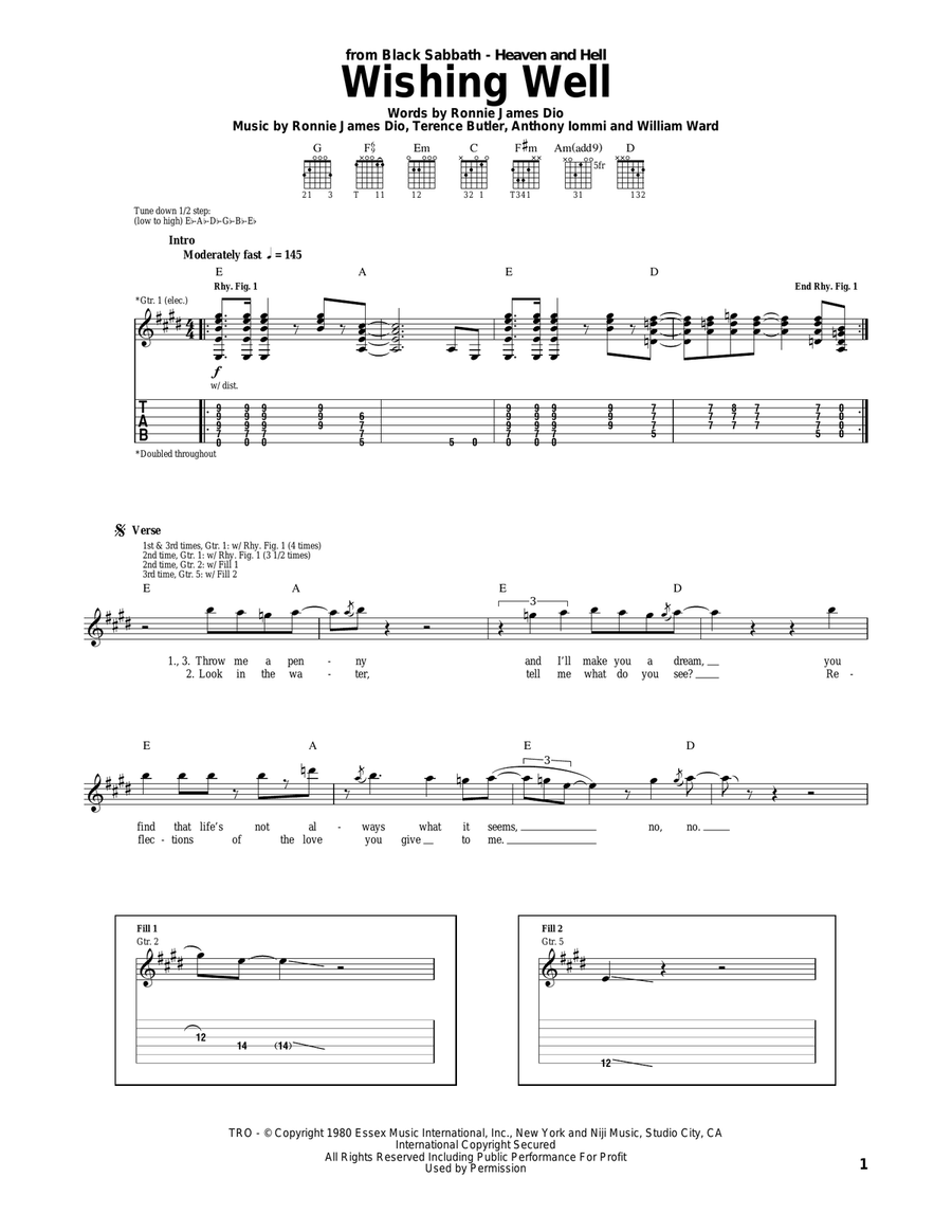 Wishing Well Acoustic Guitar scores gallery preview page 1