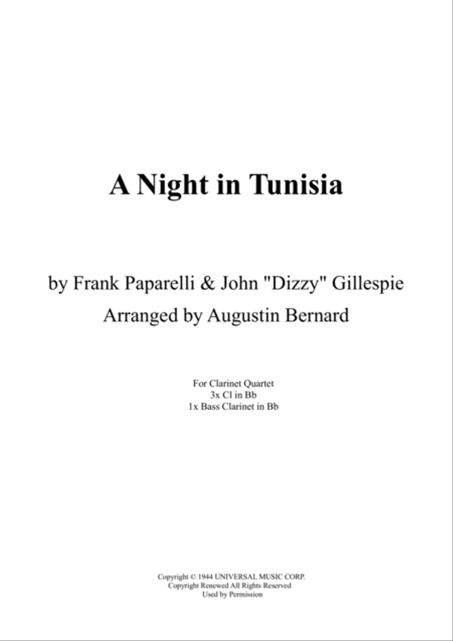 A Night In Tunisia Woodwind Quartet scores gallery preview page 1