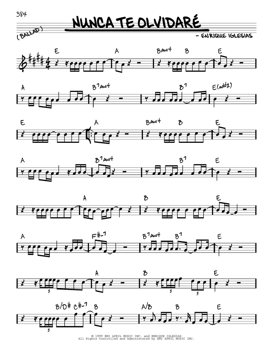 Nunca Te Olvidare Piano scores gallery preview page 1