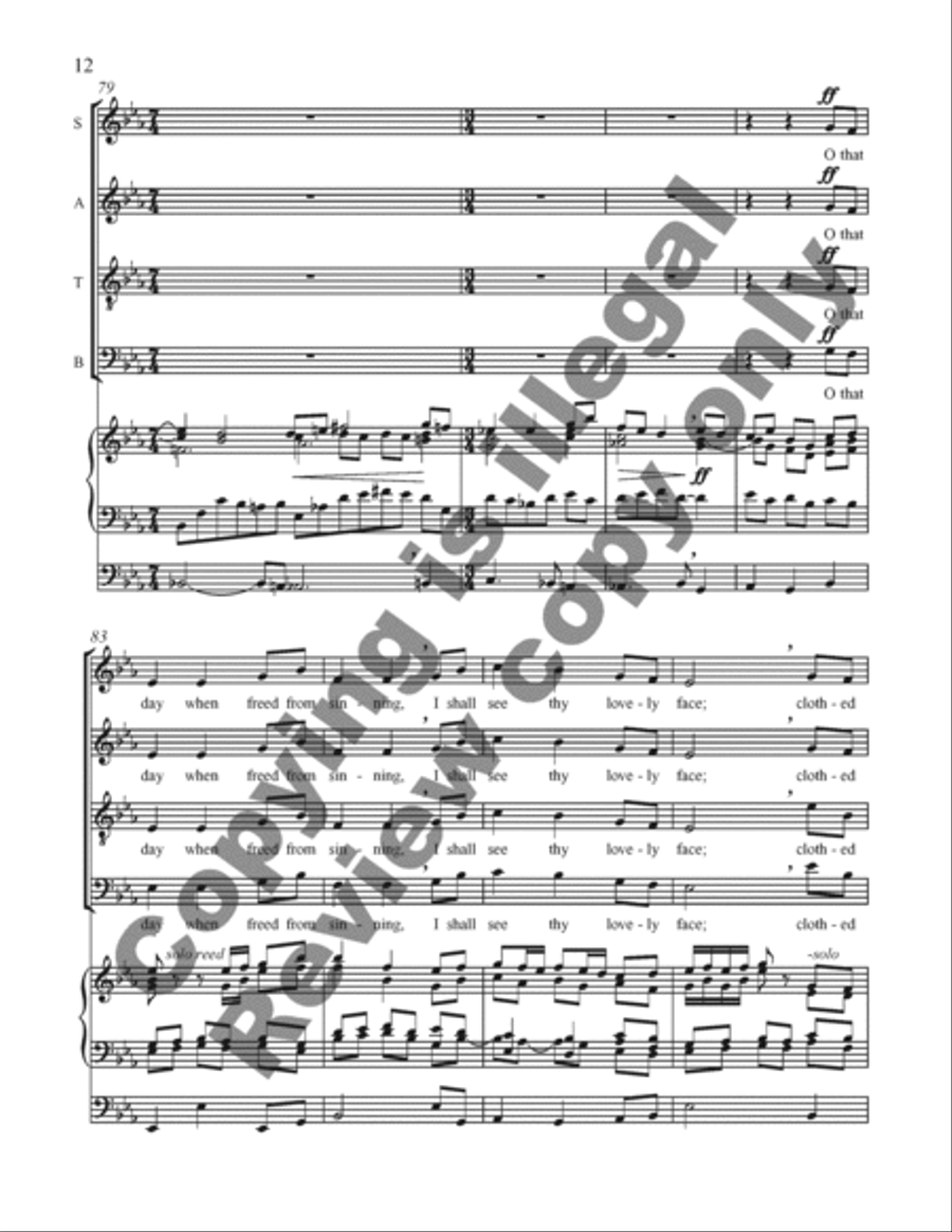 An American Triptych: 3. Come, Thou Fount of Every Blessing 4-Part scores gallery preview page 12