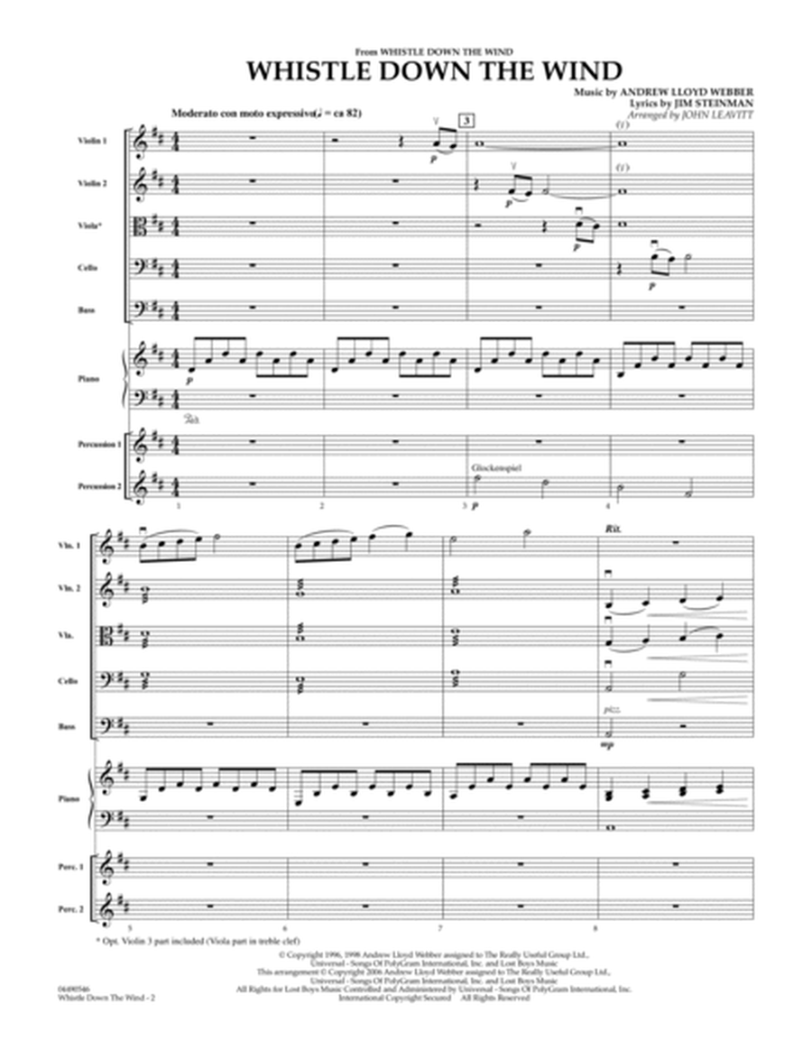 Whistle Down The Wind - Full Score