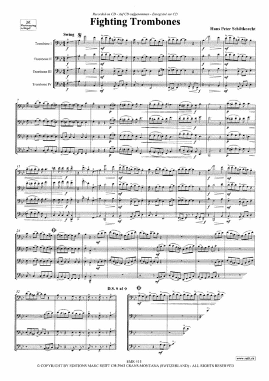 Fighting Trombones Trombone Quartet scores gallery preview page 3