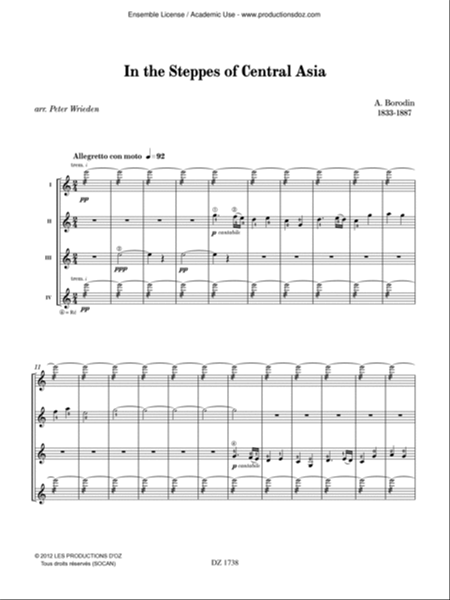 In the Steppes of Central Asia Guitar Ensemble scores gallery preview page 3