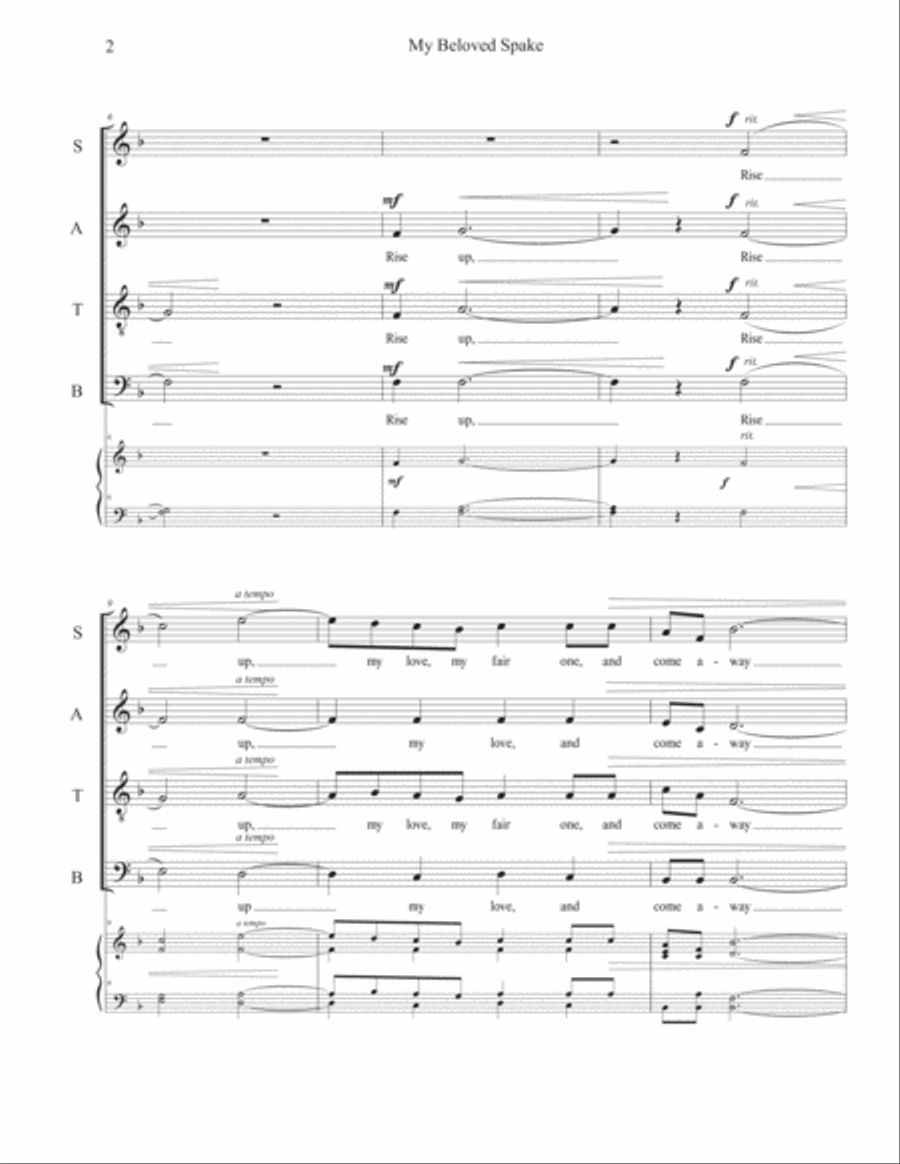 My Beloved Spake My Beloved Spake 4-Part scores gallery preview page 2