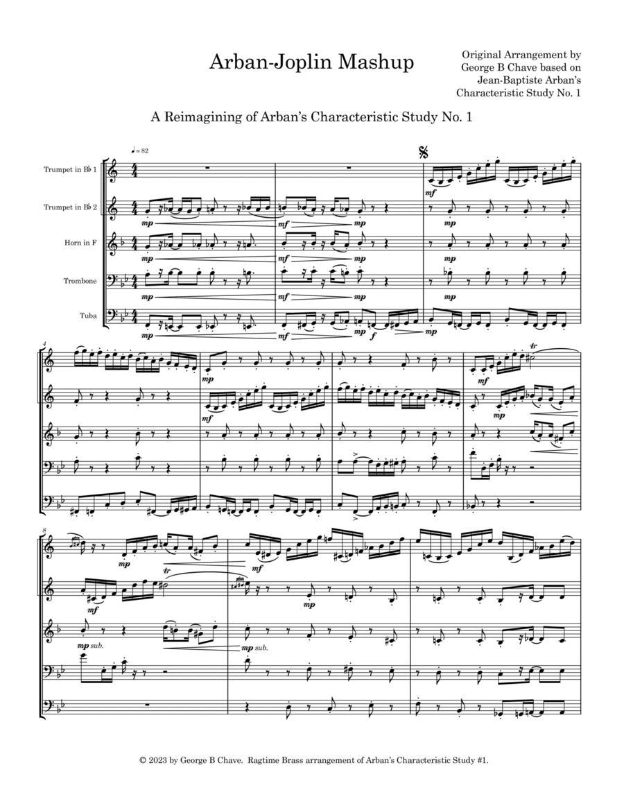 Arban-Joplin Mashup (for Brass Quintet)