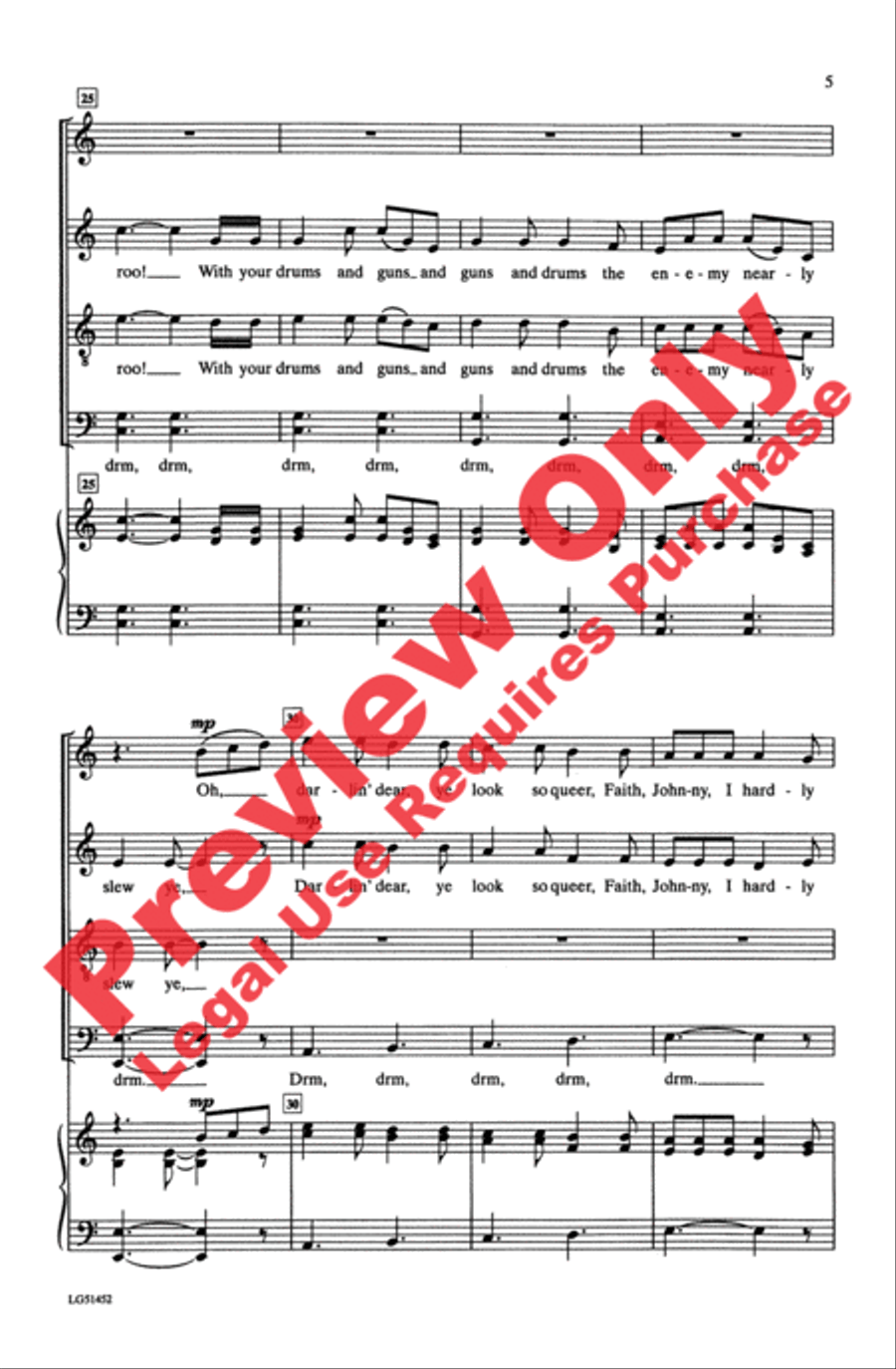 Johnny, I Hardly Knew Ye Johnny, I Hardly Knew Ye 4-Part scores gallery preview page 4