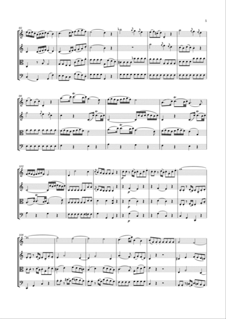 Mozart - String Quartet No.4 in C major, K.157 String Quartet scores gallery preview page 6