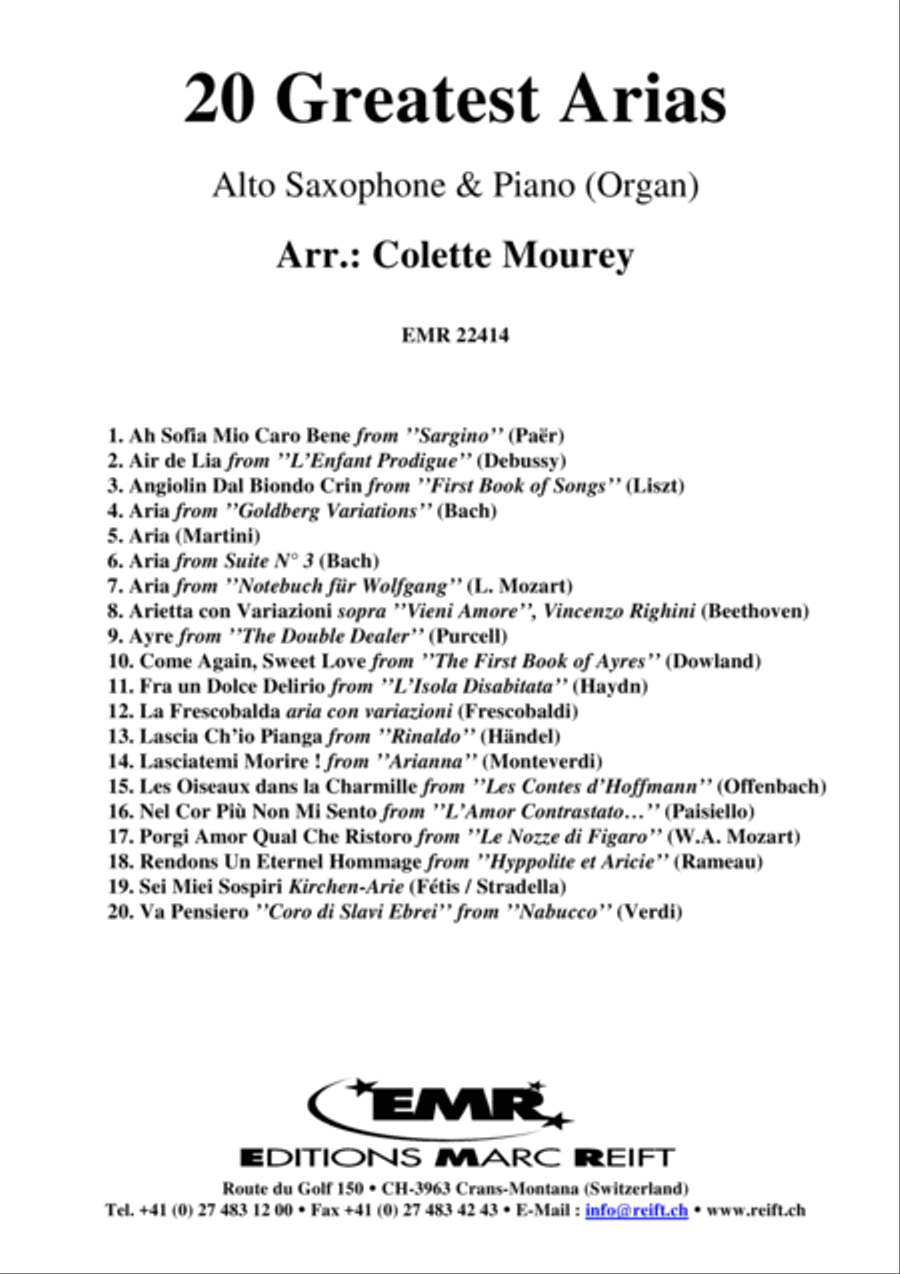 20 Greatest Arias Alto Saxophone scores gallery preview page 2