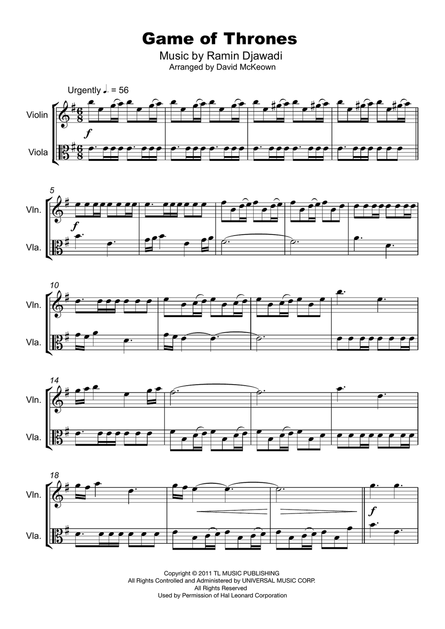 Game Of Thrones String Duet scores gallery preview page 2