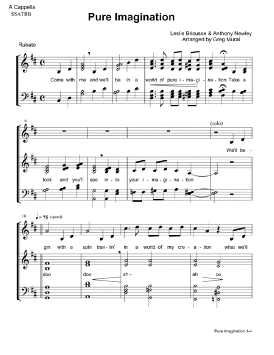 Pure Imagination Divisi scores gallery preview page 2