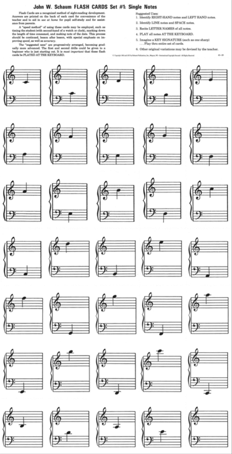 Flash Cards - Set 1 Piano Method scores gallery preview page 1